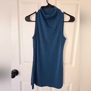 Express Teal Blue Sleeveless Mock Neck